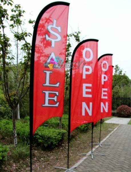 Aangepaste goedkope kleurrijke print mes banners veer vlaggen strand vliegende vlag voor reclame-evenement