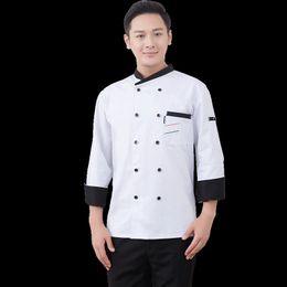 Veste de Chef personnalisée restauration automne tunique vêtements de travail chapeau Restaurant uniformes manteau Botton femmes cuisine cuisinier vêtements 220722335n