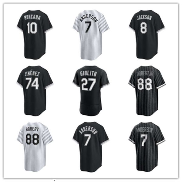 Personnalisé Chicago White Hommes Femmes Jeunes Sox 10 Yoan Moncada 7 Tim Anderson 88 Luis Robert 8 Bo Jackson 74 Eloy Jimenez 27 Lucas Giolito Baseball Jerseys