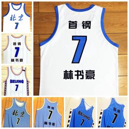 Aangepast China Jeremy Lin #7 Beijing Basketball Jersey Linsanity Taipei Linshuhao Print elke naam Nummer maat XS-4XL Jerseys
