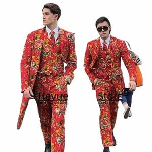 Personnalisé chinois Lg Fi hommes costumes coupe ajustée revers cranté formel bal fête 3 pièces ensembles décontracté mâle Blazer zmes De Hombre A285 #