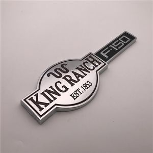 Custom Chrome bruin en zwart KING RANCH est 1853 F150 Auto embleem badge sticker naambord logo303I