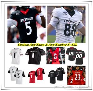 Maillot de football universitaire personnalisé des Bearcats de Cincinnati Dorian Emory Jones Sauce Gardner Corey Kiner Ryan Myles Montgomery Xzavier Henders