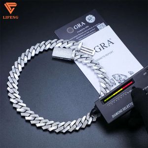 Custom Clasp Service Hip Hop Jewelry 18mm 925 Sterling Silver VVS Moissanite Iced Out Cuban Link Chain