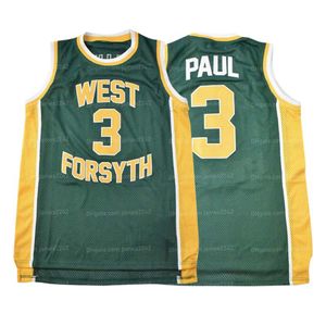 Aangepaste klassieker Paul High School Basketball Jersey Men's All Ed Green Size S-4XL Naam en nummer