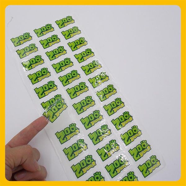 Étiquette adhésive avec logo clair personnalisé autocollant d'emballage étanche translucide étiquettes de promotion en plein air en PVC transparent stickers231q