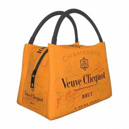 Sacs à lunch personnalisés Clicquot Champagne Hommes Femmes VCP Réfrigérateur chaud Boîtes à lunch isolées pour pique-nique Cam Travail Voyage 01DR #