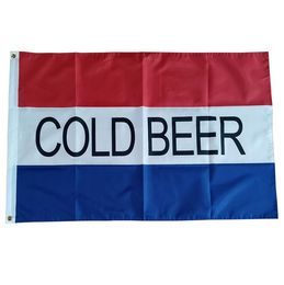 Custom Cold Beer Flag 3x5 Ft Polyester Flying Opknoping Gedrukt Indoor Outdoor Banner Vlaggen 90x150cm Drop Shipping
