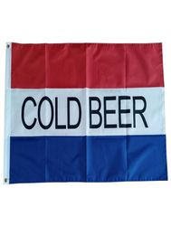 Bandera de cerveza fría personalizada 3x5 Ft Polyéster Volador colgante impreso estampado de pancarta para exteriores