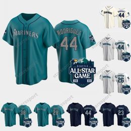 Custom College Baseball Wears Seattle 2022 All-Star Game Maillot Ken Griffey Jr. Mariners Julio Rodriguez Mitch Haniger Kyle Seager Adam Frazier Hommes Femmes Jeunesse