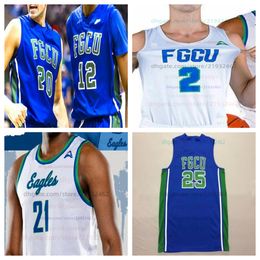 Custom College Basketball Florida Gulf Coast FGCU Jersey Cyrus Largie Caleb Catto Jalen Warren Eli Ali Av Dakota Rivers Dom London Franco Miller Jr. Luis Rolon