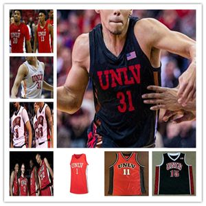 Personnalisé College Basketball UNLV Rebels Maillots Larry 4 Johnson David Jenkins Jr. Bryce Hamilton Caleb Grill Marvin Coleman Devin Tillis Brown