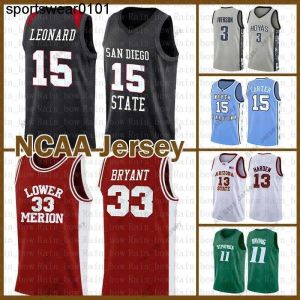 CUSTOM College Basketball porte 33 NCAA Bryant Kawhi 15 Leonard LeBron 23 James Kyrie Dwyane 3 Wade Irving Stephen 30 Curry Basketball Jerse