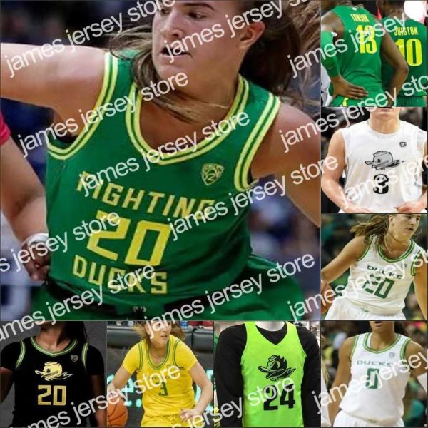 CUSTOM College Basketball porte NCAA Oregon Ducks Basketball cousu Jersey Sabrina Ionescu Taylor Chavez Minyon Moore Erin Boley Jaz Shell