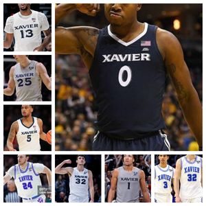 Aangepaste College Jerome Hunter Xavier basketbalshirts heren dames jeugd allemaal gestikt Desmond Claude Brad Colbert Ian Sabourin Michael Wolf Abou Ousmane