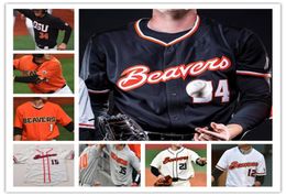 Custom College Oregon State Beavers OSU Baseball Jerseys Jacob Melton Cole Hamilton Gavin Logan Kyle Froemke Troy Claunch Wade Mec4407624