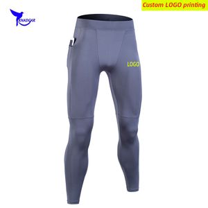 Aangepaste compressietraining Running panty Men met zakbasis Laag Gym Fitnessbroek Quick Dry Sports Sweatpants Leggings 220608