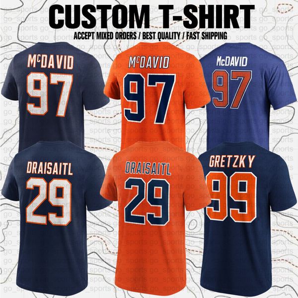 T-shirt personnalisé de marque pour les fans du club de hockey de Connor McDavid Wayne Gretzky Leon Draisaitl Stuart Skinner Mark Messier Zach Hyman