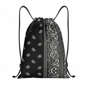 Custom Cool Paisley Bandana Stijl Trekkoord Tassen Vrouwen Mannen Lichtgewicht Sport Gym Opslag Rugzak F9II #