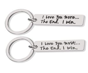 Keychain de joyería de pareja personalizada Te amo más el final. Gano el encanto de acero inoxidable llavero de San Valentín regalos marido marido esposa regalo4435072