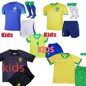 CUSTOM COUTINHO Soccer Jersey Camiseta de futbol PAQUETA BRASIL 23/24 COPA MUNDIAL kits de camiseta para niños JESÚS MARCELO PELE CASEMIRO BRASIL maillo