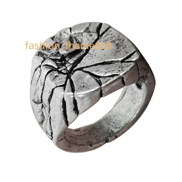 Chevalière de fissuration personnalisée vieillie en argent sterling 925, bague à finition brute en argent ancien