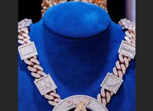 Chaîne cubaine personnalisée Dépôt de diamants moissanite en argent sterling 925