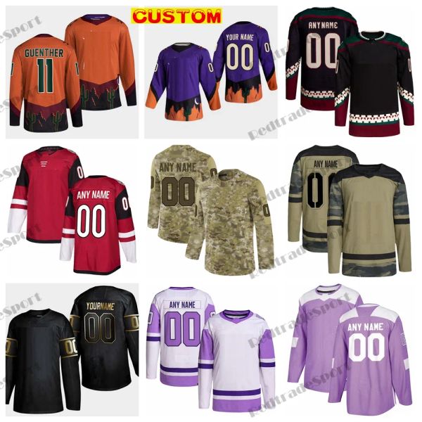 CUSTOM Custom 2023 Maillots de hockey rétro inversés Clayton Keller Doan Roenick Camo combat le cancer Nick Schmaltz Voracek Boyd Kassian Crouse Mac