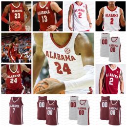 Custom Alabama Basketball Jersey 24 Brandon Miller Rylan Griffen Jaden Bradley 1 Mark Sears Charles Beliako Noah Clowney Sexton Nimar