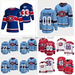 Aangepaste aangepaste Canadiens 2022-23 Reverse Retro Hockey Jerseys Montreals Sean Monahan Juraj Slafkovsky Nick Suzuki Xhekaj Cole Caufield Brenda