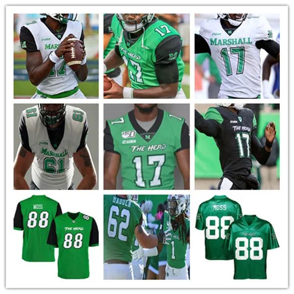 PERSONALIZADO Colegio personalizado Marshall Thundering Herd Football Jersey Randy Moss Isaiah Green WILLIE JOHNSON Brenden Knox Chase Litton Micah Abraha