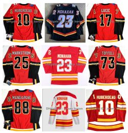 PERSONALIZADO PERSONALIZADO Jonathan Huberdeau Hockey Jersey Calgary Tyler Toffoli Sean Monahan Milan Lucic Andrew Mangiapane Jacob Markstrom Rasmus Ander