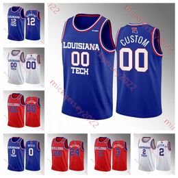 CUSTOM Maillot de basket-ball Louisiana Tech cousu sur mesure 1 Kenny Hunter LaDamien Bradford Cobe Williams Will Allen Quandre Bullock Isaiah Cra