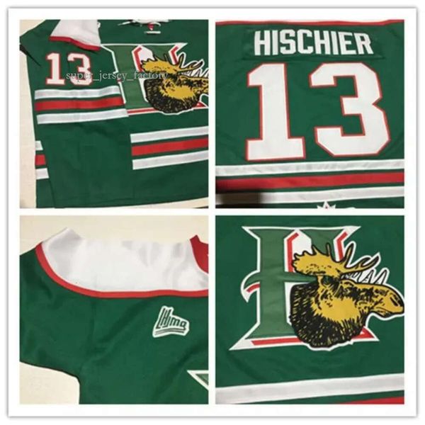 PERSONALIZADO Personalizar Hombres CHL NICO HISCHIER Halifax Mooseheads Jerseys Leaf Metal Green Ed Custom Hockey Jersey S-4XL 5960 7870