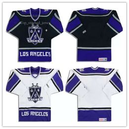 CUSTOM Personnalisé Vintage 1999-02 LA KINGS # 20 Luc Robitaille CCM JERSEY # 4 Rob Blake Home Away Maillots de hockey noir et blanc n'importe quel numéro de nom S 9056