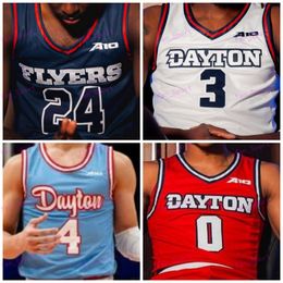 Maillot de basket-ball personnalisé des Dayton Flyers Obi Toppin Jalen Crutcher Trey Landers Ibi Watson Ryan Mikesell Rodney Chatman Chase Johnson