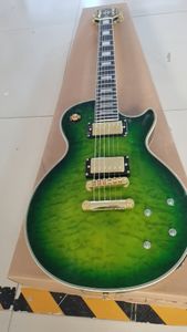 Guitare électrique personnalisée, caston, grande fleur verte, en bois importé, livraison gratuite