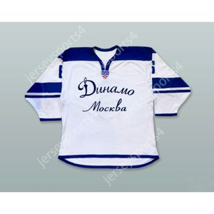 Denis Denisov 6 Dynamo Moscou Maillot de hockey blanc Nouveau top cousu S-M-L-XL-XXL-3XL-4XL-5XL-6XL