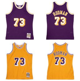 Maillot de basket-ball personnalisé Dennis Rodman S-6XL Maillot Mitchell Ness 1998-99 Maillots rétro Mesh Hardwoods Classics Hommes Femmes Jeunes violet jaune 73