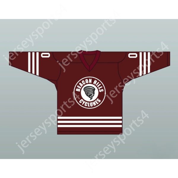 Personnalisé DEREK HALE 00 BEACON HILLS CYCLONES HOCKEY JERSEY TEEN WOLF SÉRIE TVTop cousu S-M-L-XL-XXL-3XL-4XL-5XL-6XL