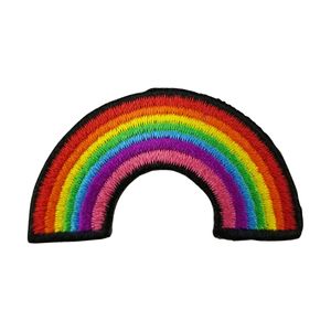 Logo personnalisé pour patchs arc-en-ciel brodés de petite taille, à coudre sur un Badge et un chapeau, livraison gratuite