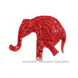 Broche en métal, Design personnalisé, joli Design rouge scintillant, pierre de diamant scintillante, forme animale, broche d'éléphant, bijoux
