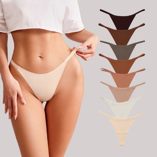 Moldeadores de mujer Calzoncillos en forma de T sin costuras de helado sexy de tiro bajo para mujeres con cintura delicada Entrepierna de algodón puro para mujer Calzoncillos en forma de T 220623