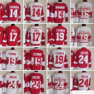 CUSTOM Detroit Red''Wings''Film CCM Vintage Hockey sur glace 19 Steve Yzerman cousu 24 Chris Chelios 17 Brett Hull 14 Brendan Shanahan 16 Kons