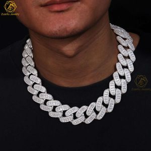 Chaîne en diamant personnalisée Hip Hop, bijoux en argent 925, chaîne en diamant Vvs, Bracelet Moissanite de 13mm, chaîne à maillons cubains pour hommes