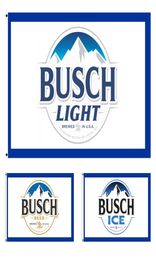 Impression numérique personnalisée 3x5 pieds 90x150cm Busch Light Ice Bud Bière Flag pour l'homme Cave Pub Ban Banner Decoration Funny College Dorm B9569953