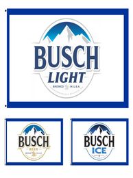 Impression numérique personnalisée 3x5 pieds 90x150cm Busch Light Ice Bud Bière Flag pour homme Cave Pub Bar Banner Decoration Funny College Dorm B2840613