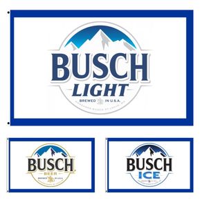 Impression numérique personnalisée 3x5 pieds 90x150cm Busch Light Ice Bud Bier Flag for man cave pub bar Decoration Decoration Funny College Dorm B7474620