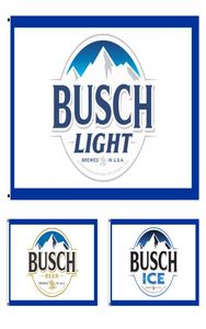 Impression numérique personnalisée 3x5 pieds 90x150cm Busch Light Ice Bud Bière Flag pour homme Cave Pub Bar Banner Decoration Funny College Dorm B9099856