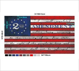 Aangepaste digitale print 3x5ft vlaggen tweede 2e amendement 1791 Vintage Amerikaanse vlag Man Cave banner voor supporters en buitendecoratie1628856